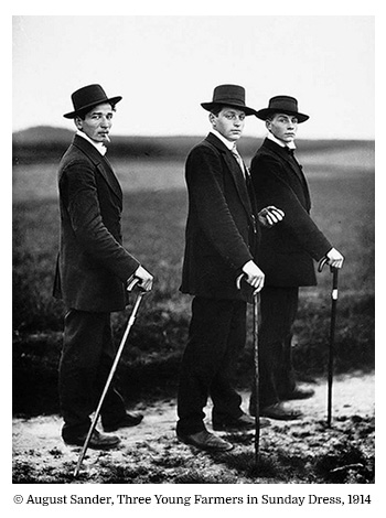 August Sander Three Young Farmers in Sunday Dress 1914